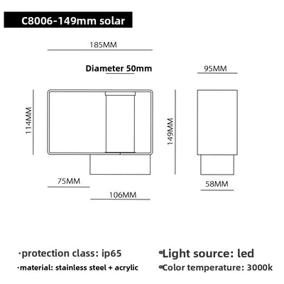 Lampe Solaire de Pelouse Étanche pour Jardin