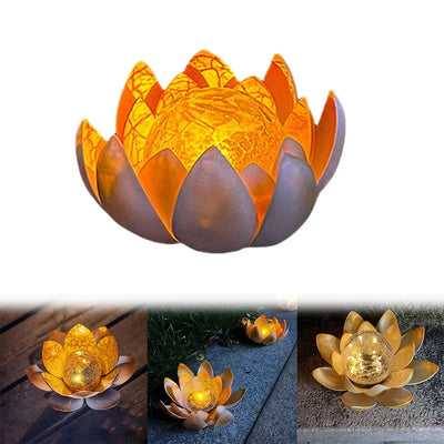 Lampe solaire boule craquelée en verre pour jardin