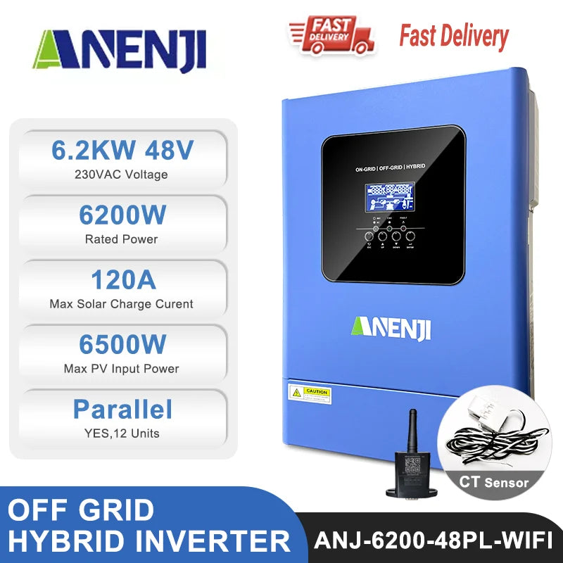 Onduleur Solaire Hybride 6,2 kW MPPT 48V