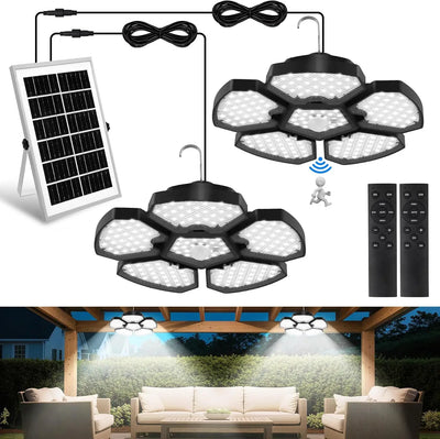Lampe Solaire Suspendue 156 LED Détecteur Mouvement Garage