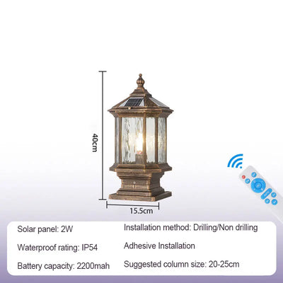 Borne Solaire de Pilier LED Aluminium Antique