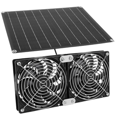 Extracteur d'Air Solaire 12V 25W Double Turbine Étanche