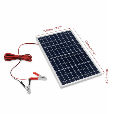 Kit Panneau Solaire Portable 20W 18V avec Pinces Crocodiles
