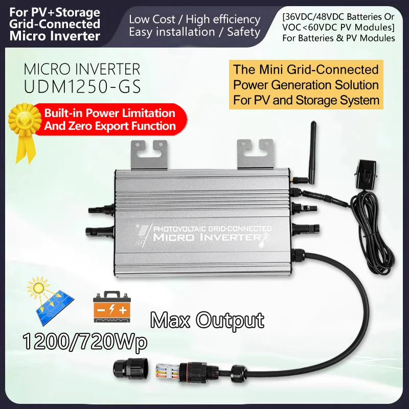 Micro-Onduleur Solaire Hybride 1200W WiFi