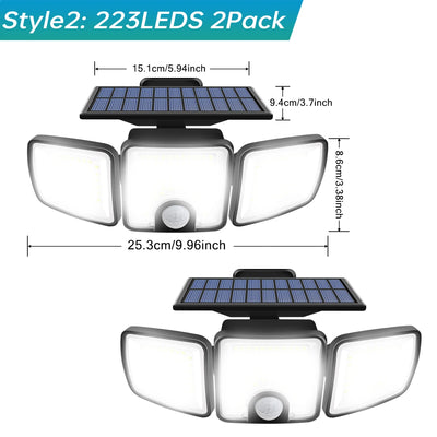 Lampe Solaire Détecteur Mouvement 3000lm 3 Modes Sécurité