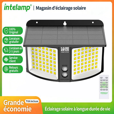 Lampadaire Solaire Détecteur Radar 3 Couleurs Dimmable IP65