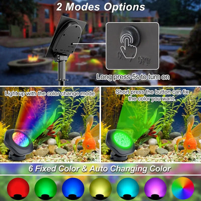 Projecteur Solaire Submersible Bassin Piscine RGB IP68