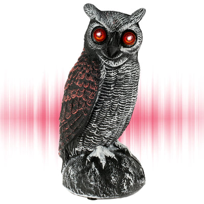 Effaroucheur Solaire Hibou Étanche à Son et Yeux Lumineux