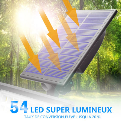 Applique Murale Solaire LED 50 LED Étanche Jardin Extérieur