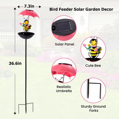 Mangeoire Solaire à Oiseaux en Métal Étanche avec LED
