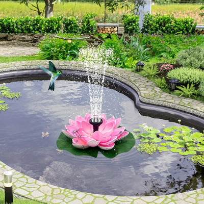 Fontaine Solaire Flottante Lotus 1,5 W à 6 Buses