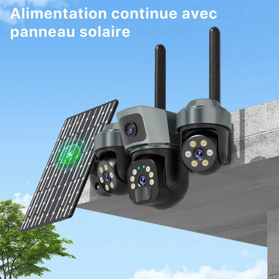 Caméra Solaire 4G Triple Objectif Vision Nocturne - vue 3