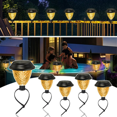 Lot de 8 Lampes Solaires de Piscine et Clôture IP65