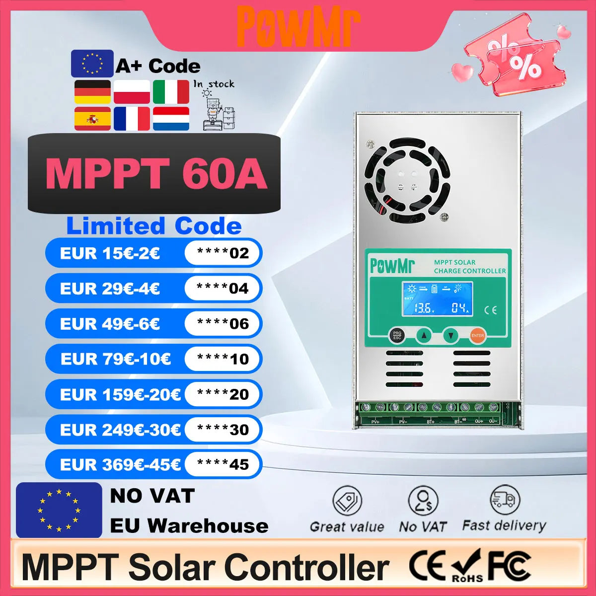 Régulateur de Charge Solaire MPPT 60A