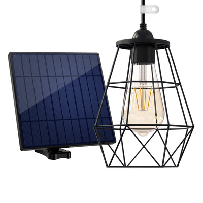 Lampe Solaire Suspendue Lustre de Jardin Blanc Chaud