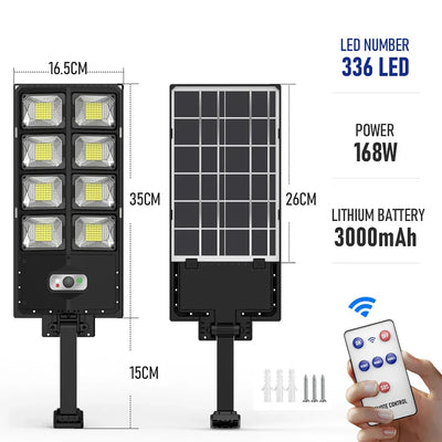 Réverbère Solaire LED Multi-Têtes Capteur Mouvement