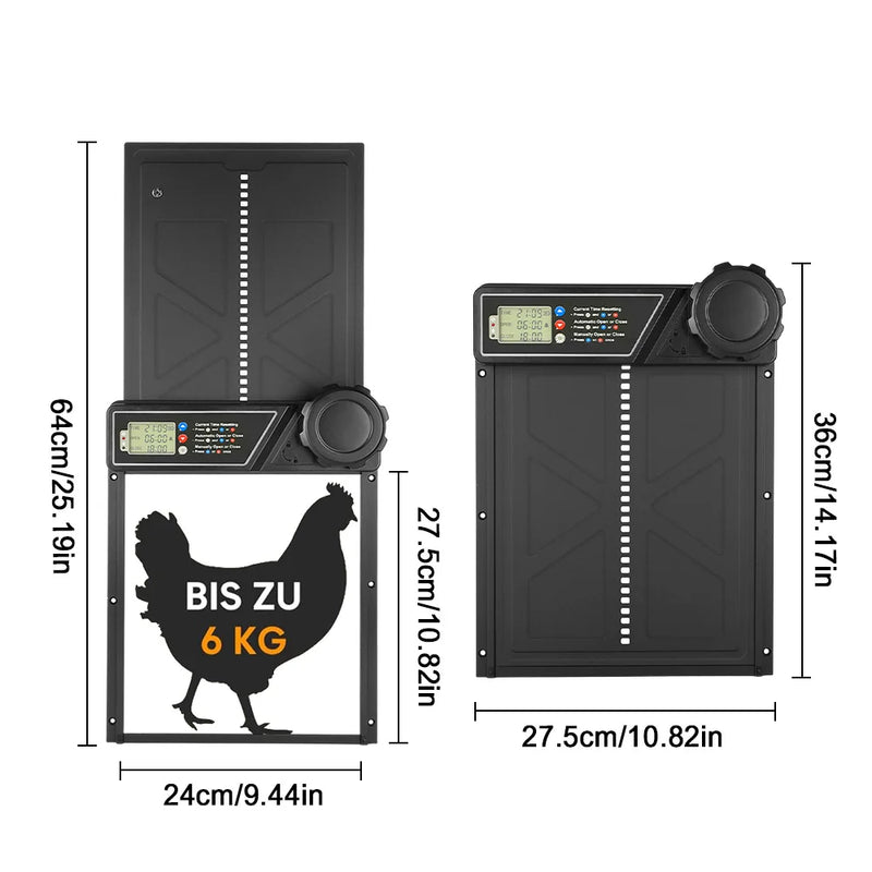 Porte Automatique de Poulailler Solaire Aluminium Anti-Intempéries