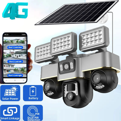 Caméra Solaire 4G PTZ Extérieure Zoom 10X