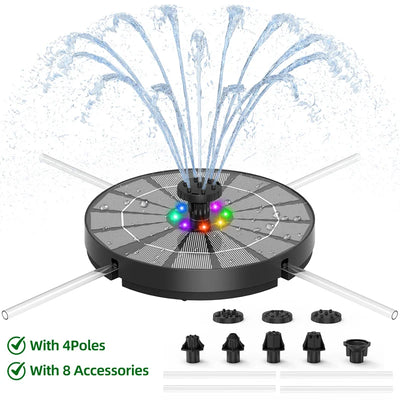 Fontaine Solaire LED Extérieure pour Bassin de Jardin