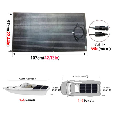 Panneau Solaire Flexible ETFE 18V Chargeur 12V Camping-Car
