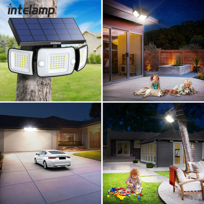 Lampe Solaire Murale 6000mAh Double Capteur Jardin