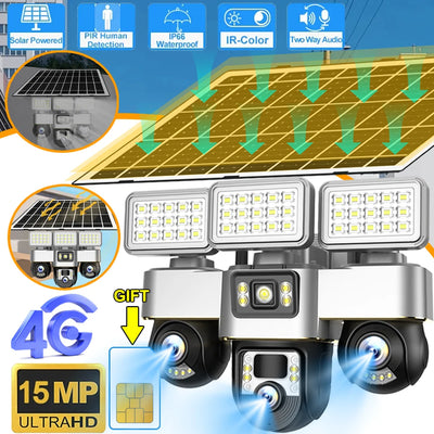 Camera Solaire 4G Triple Objectif PTZ Exterieure