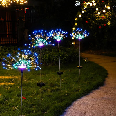 Guirlande Solaire Feu d'Artifice LED Étanche Décoration Jardin