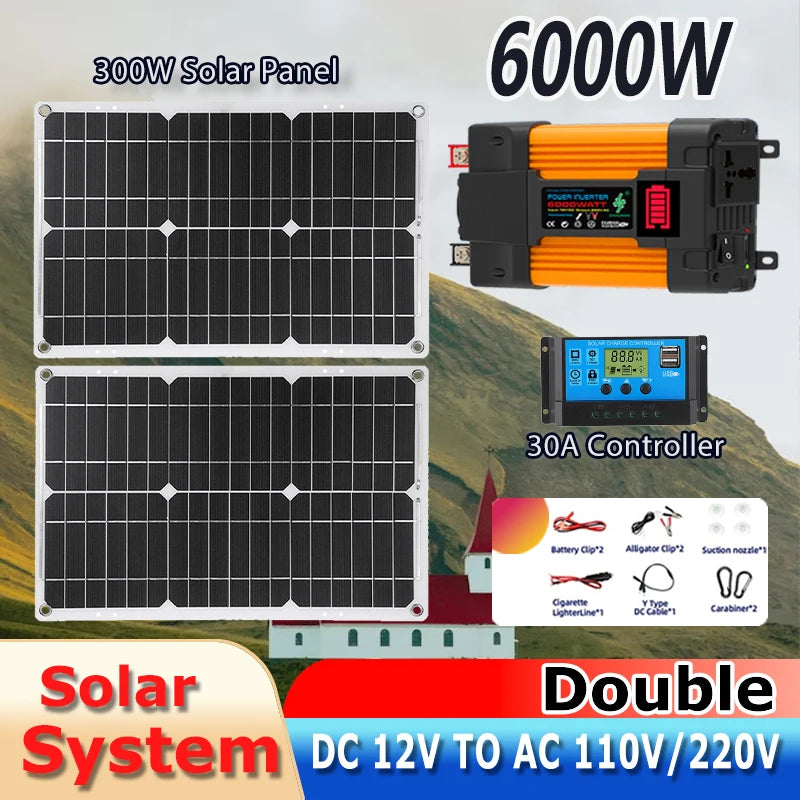 Kit Solaire Complet 6000W Onduleur Hors Réseau