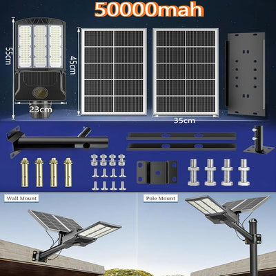 Réverbère Solaire Extérieur Parking Commercial Projecteur Sécurité Jardin