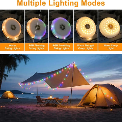 Guirlande Solaire LED Double Camping Étanche IP65 USB-C