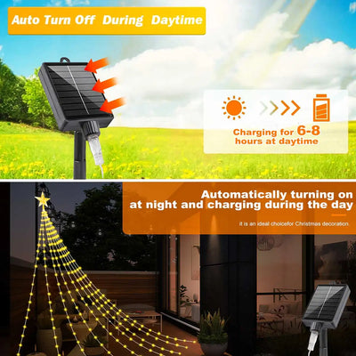 Guirlande Solaire 2 à 3 m 8 Modes Étanche Noël et Halloween