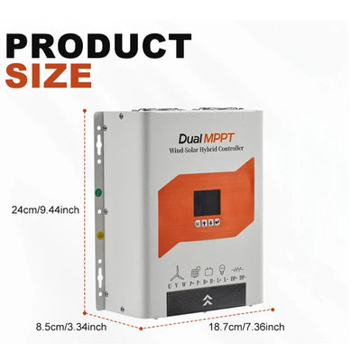 Régulateur Hybride MPPT Solaire et Éolien 8000W 12V 24V 48V