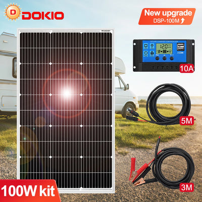 Panneau Solaire Monocristallin 100W 18V Étanche Camping-Car Maison