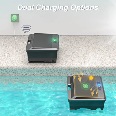 Robot de Piscine Solaire Sans Fil Nettoyeur de Surface