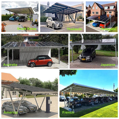 Carport Solaire Hors Réseau 24,78 kW pour 6 Voitures
