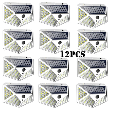 Lampe Solaire Extérieur Détecteur de Mouvement 100 LED Murale