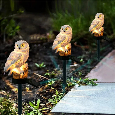 Lampe Solaire Hibou LED Étanche Éclairage d'Allée