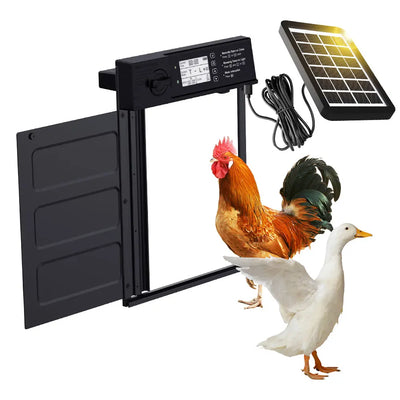 Porte Automatique de Poulailler Solaire Battante Capteur de Lumière