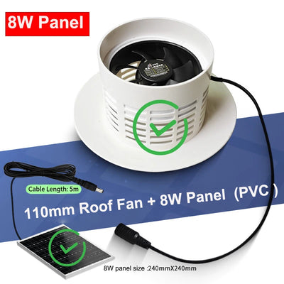 Extracteur Solaire de Toiture 12V Inox 304 avec Capot de Cheminée