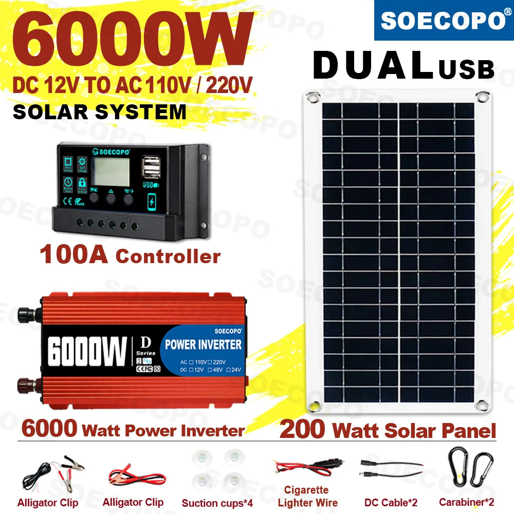 Kit Solaire Complet 6000W Onduleur Panneau 300W