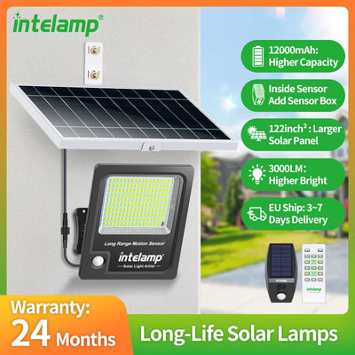 Lampe Solaire 12000mAh 3000LM Double Capteur Mouvement