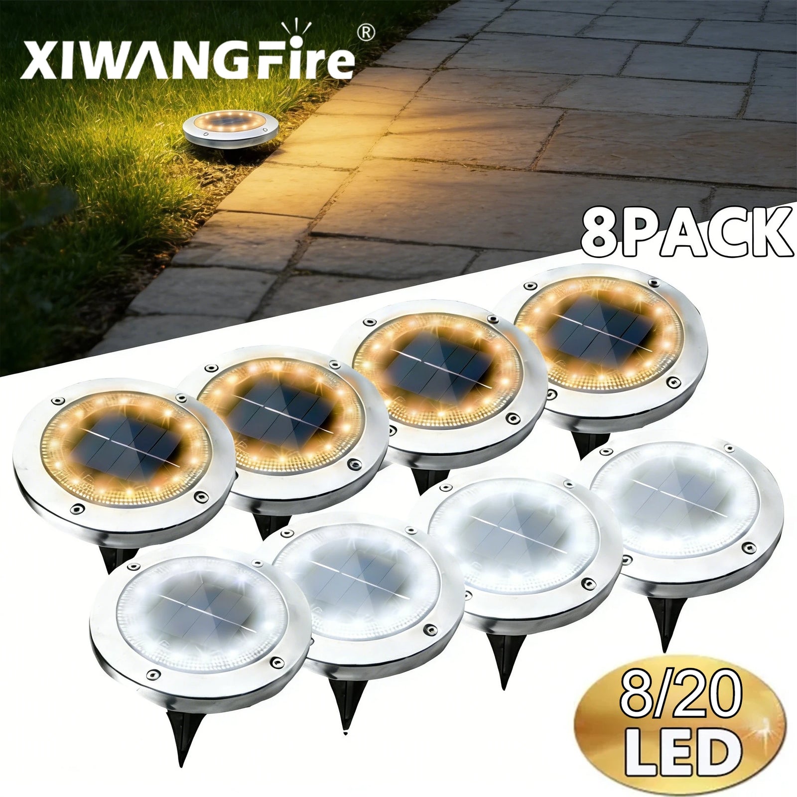 Lampe solaire encastrée au sol LED étanche pour terrasse