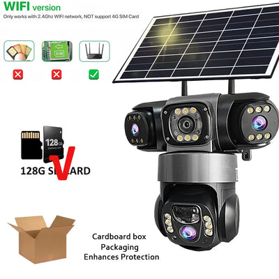 Caméra de Surveillance Solaire V380 Pro 3 Objectifs 360°