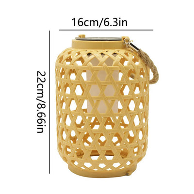 Lanterne Solaire Suspendue en Rotin Style Campagnard