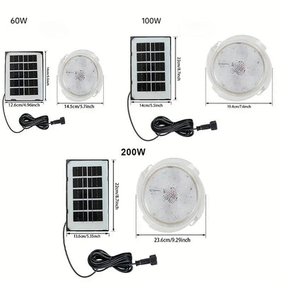 Lampe Solaire Intérieur Plafonnier Noir 3 Couleurs avec Télécommande