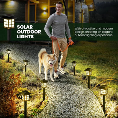 Lot de 2 Piquets Solaires Jardin Compacts Étanche IP65