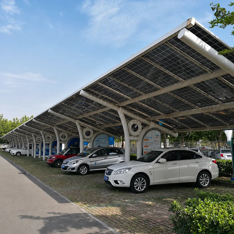 Carport Solaire Hors Réseau 24,78 kW pour 6 Voitures