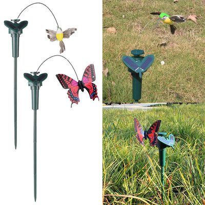 Décoration Solaire Papillons et Oiseaux Dansants pour Jardin
