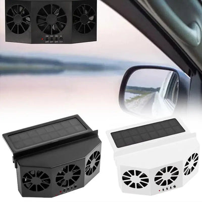 Ventilateur Solaire de Vitre pour Voiture Rechargeable USB