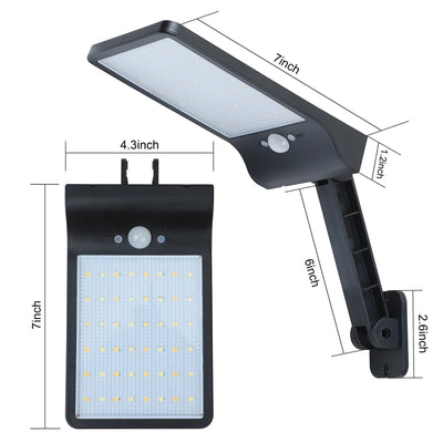 Réverbère Solaire LED Capteur Mouvement Télécommande Applique Extérieure